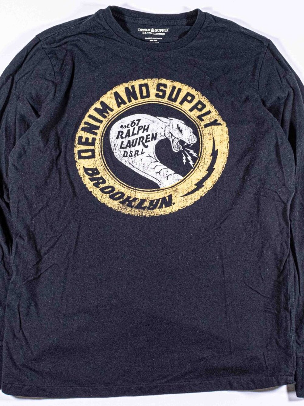Denim & Supply Ralph Lauren Brooklyn Cobra T-Shirt Mens Large Graphic Tee Y2K